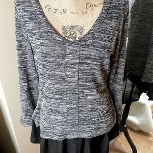 Black knit dress with flair bottom